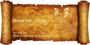 Wendler Zita névjegykártya